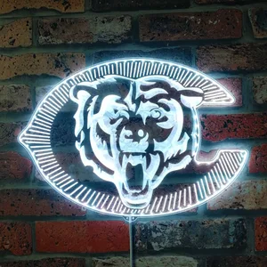 Chicago Bears Bear Logo RGB LED Sign