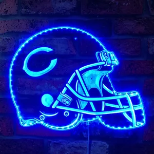 Chicago Bears Helmet Logo RGB LED Sign