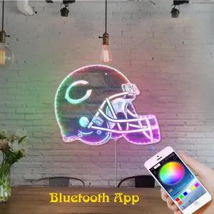 Chicago Bears Helmet Logo RGB LED Sign