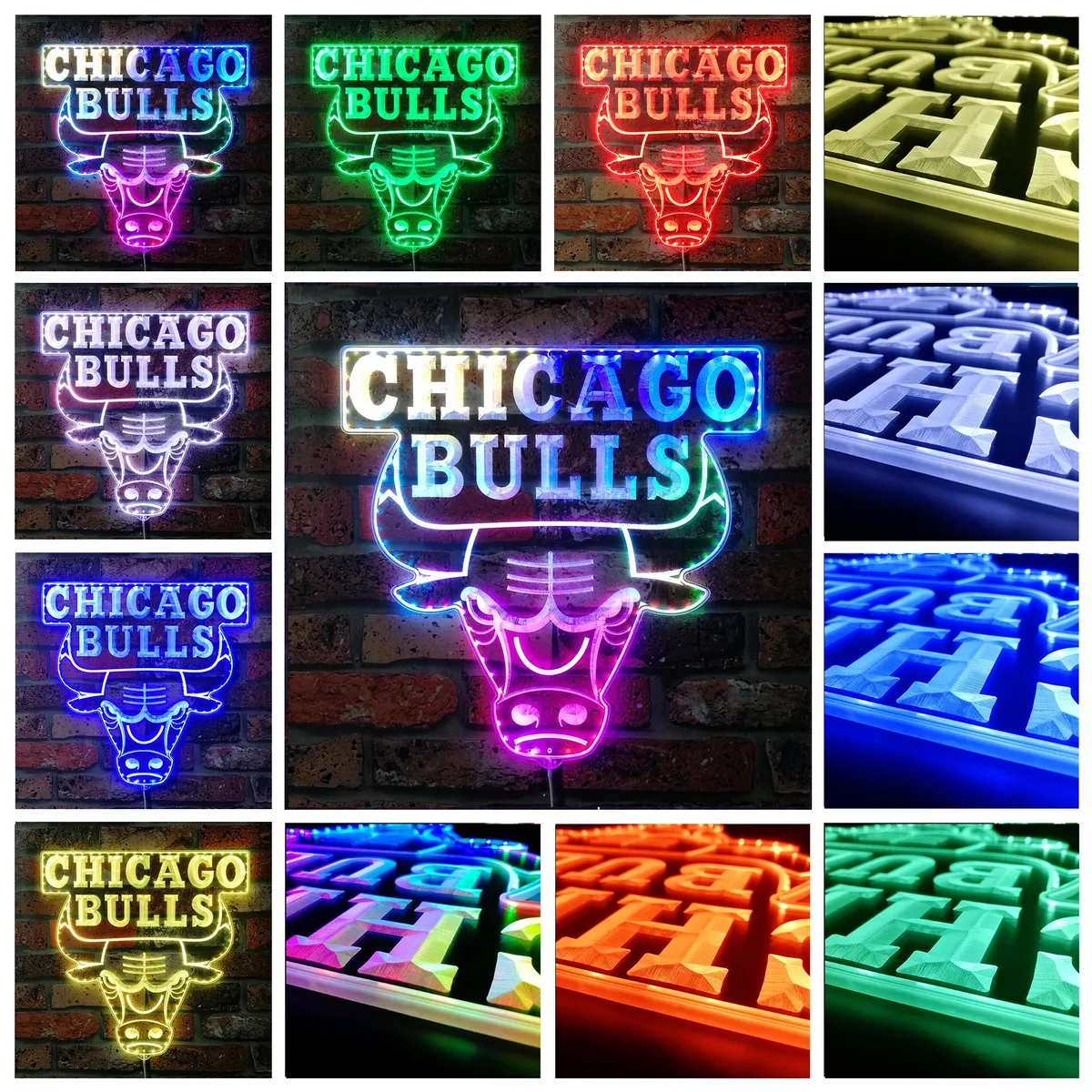 Chicago Bulls Logo RGB LED Sign