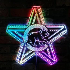 Chicago Cubs Star Logo RGB LED Sign