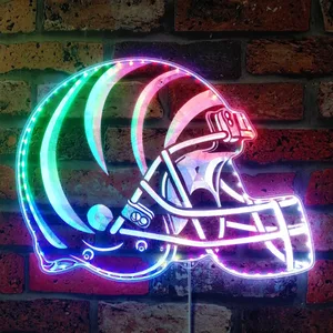 Cincinnati Bengals Helmet Logo RGB LED Sign