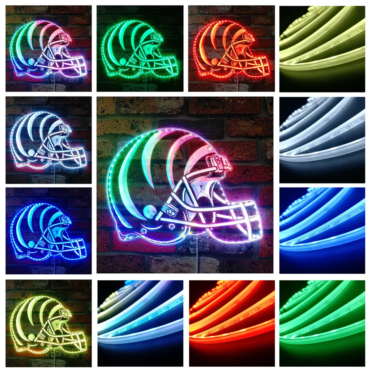 Cincinnati Bengals Helmet Logo RGB LED Sign