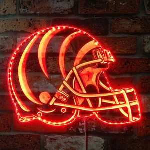 Cincinnati Bengals Helmet Logo RGB LED Sign