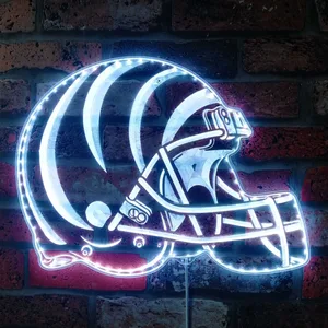 Cincinnati Bengals Helmet Logo RGB LED Sign