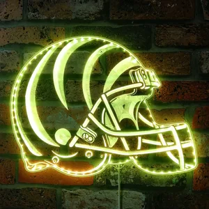 Cincinnati Bengals Helmet Logo RGB LED Sign