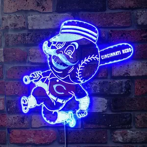 Cincinnati Reds Mr. Red Mascot RGB LED Sign