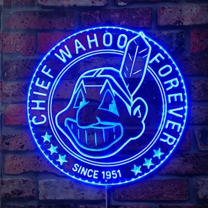 Cleveland Guardians Chief Wahoo Forever RGB LED Sign