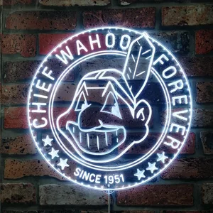 Cleveland Guardians Chief Wahoo Forever RGB LED Sign
