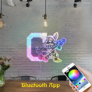 Cleveland Guardians Wahoo with Bat RGB LED Sign
