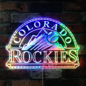 Colorado Rockies Signature Snow Mountain Logo RGB LED Sign