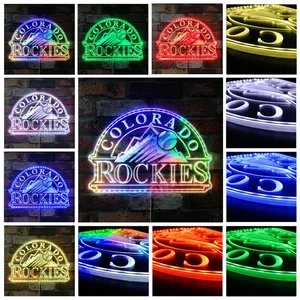 Colorado Rockies Signature Snow Mountain Logo RGB LED Sign