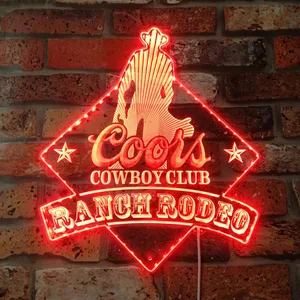 Coors Cowboy Club Ranch Rodeo RGB LED Sign