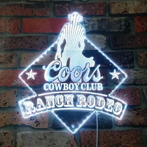 Coors Cowboy Club Ranch Rodeo RGB LED Sign