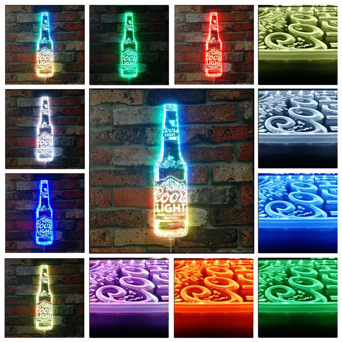 Coors Light Bottle RGB LED Sign