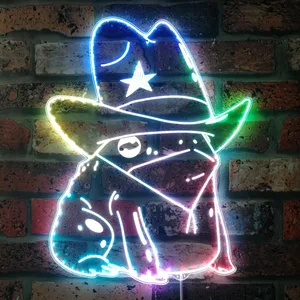 Cowgirl Frog RGB LED Sign