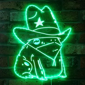 Cowgirl Frog RGB LED Sign