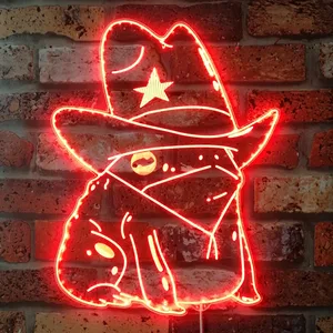 Cowgirl Frog RGB LED Sign