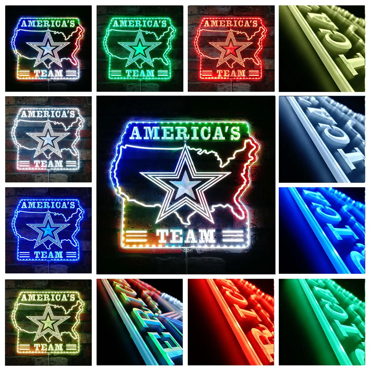 Dallas Cowboys America's Team RGB LED Sign