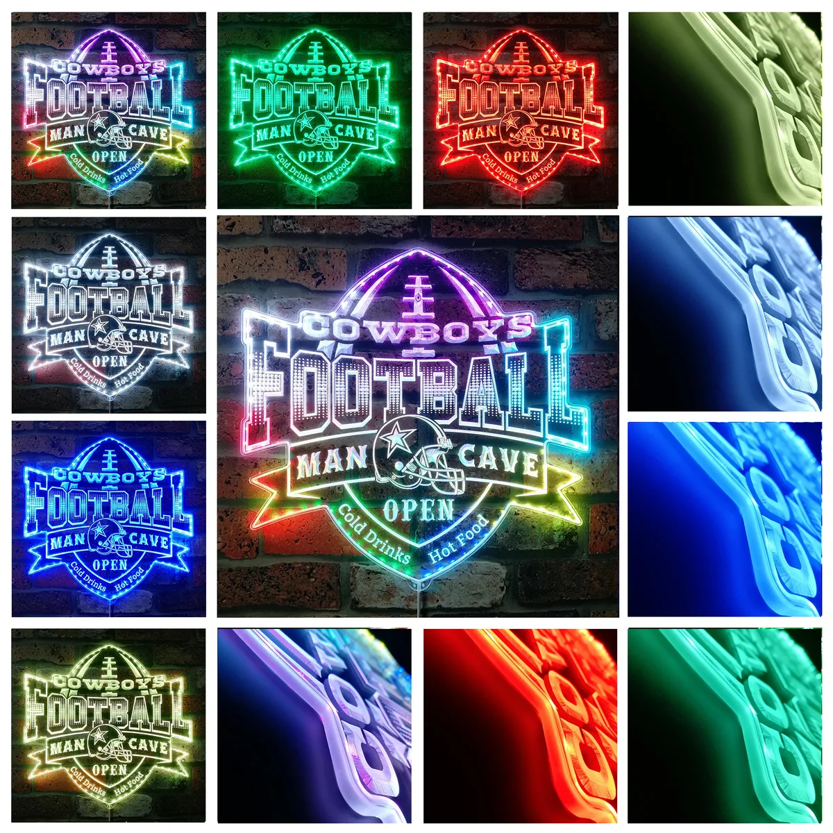 Dallas Cowboys Man Cave RGB LED Sign