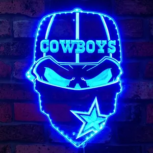 Dallas Cowboys Masked Skull RGB LED Sign