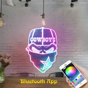 Dallas Cowboys Masked Skull RGB LED Sign