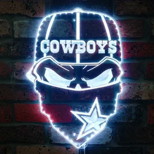 Dallas Cowboys Masked Skull RGB LED Sign
