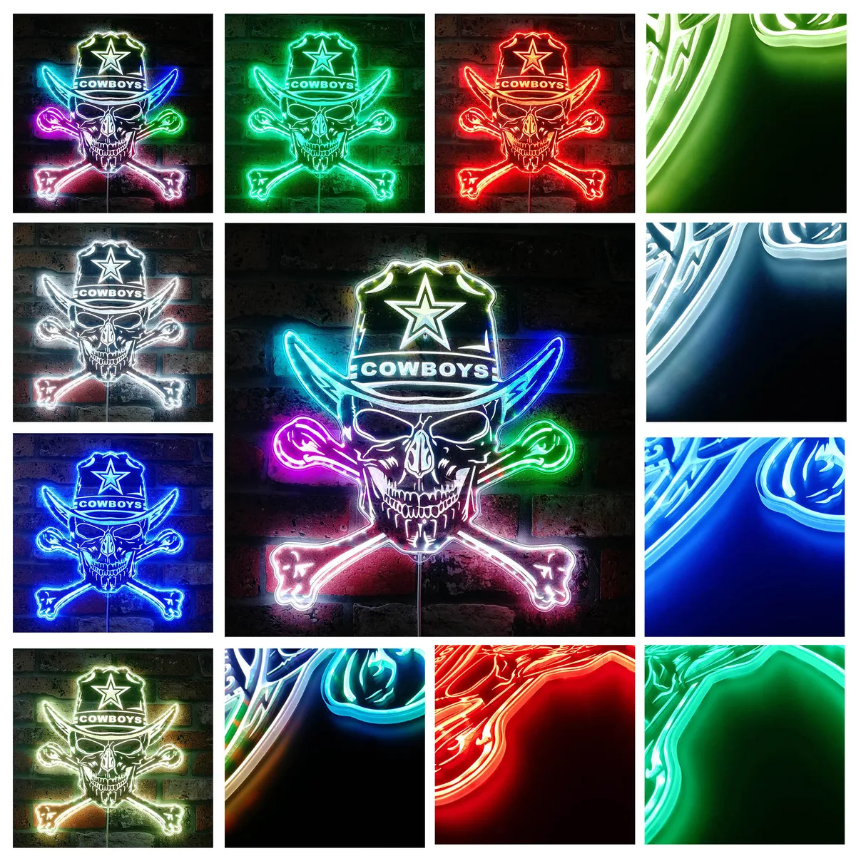 Dallas Cowboys Skull RGB LED Sign