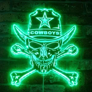 Dallas Cowboys Skull RGB LED Sign