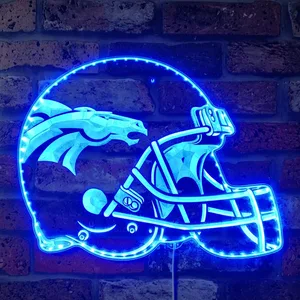Denver Broncos Helmet Logo RGB LED Sign