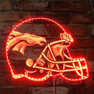 Denver Broncos Helmet Logo RGB LED Sign