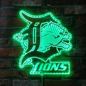 Detroit Lions Logo 2 RGB LED Sign