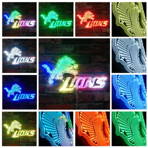 Detroit Lions Logo RGB LED Sign