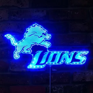 Detroit Lions Logo RGB LED Sign