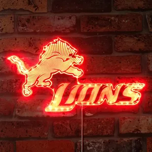 Detroit Lions Logo RGB LED Sign