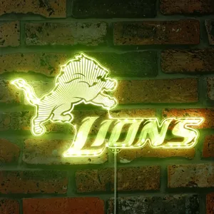Detroit Lions Logo RGB LED Sign
