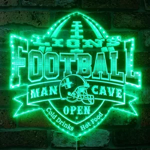 Detroit Lions Man Cave RGB LED Sign