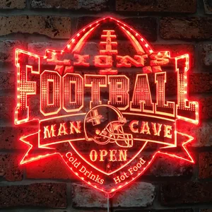 Detroit Lions Man Cave RGB LED Sign