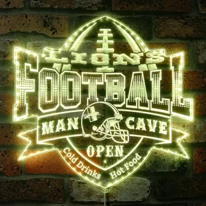 Detroit Lions Man Cave RGB LED Sign