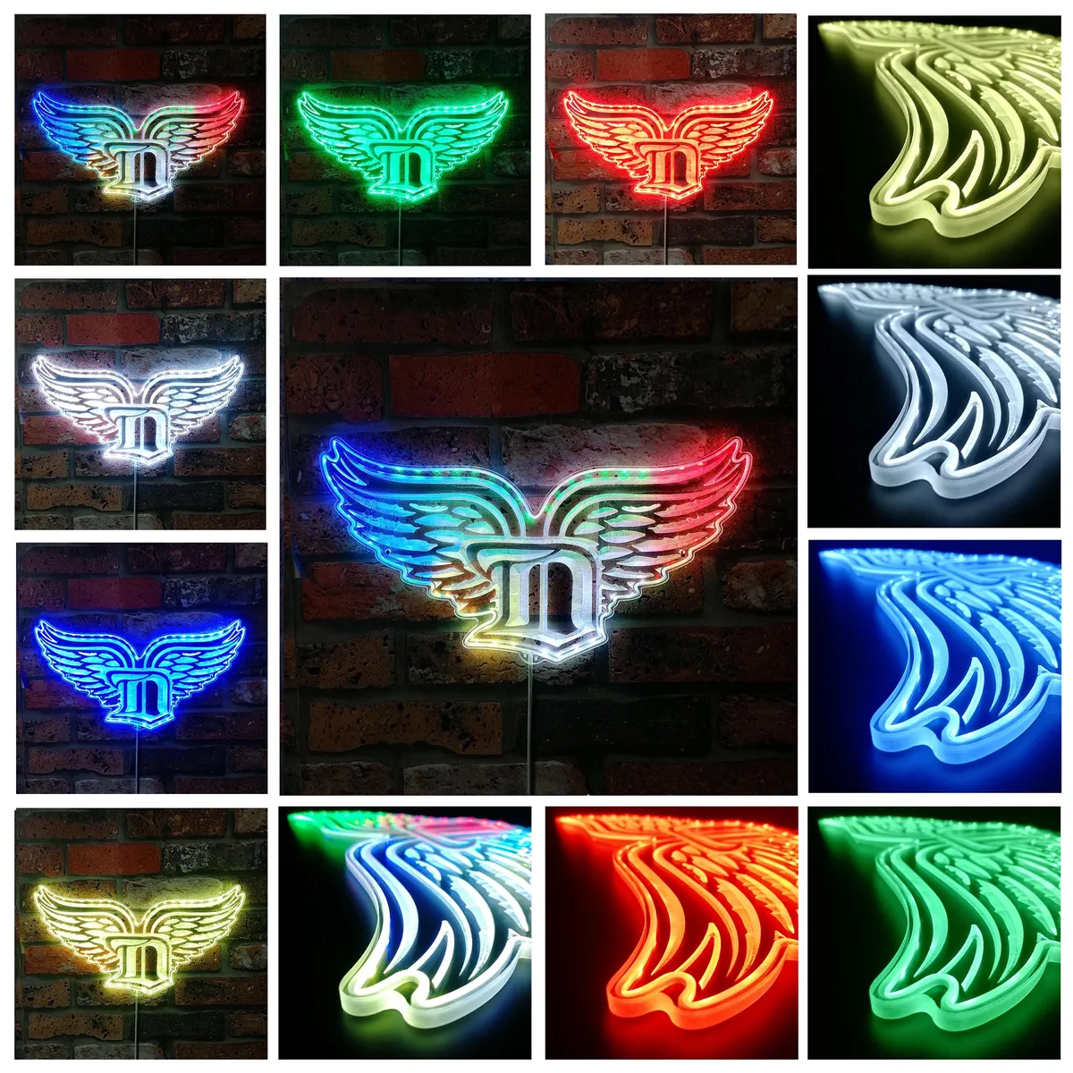 Detroit Red Wings D Wings RGB LED Sign