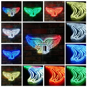 Detroit Red Wings D Wings RGB LED Sign