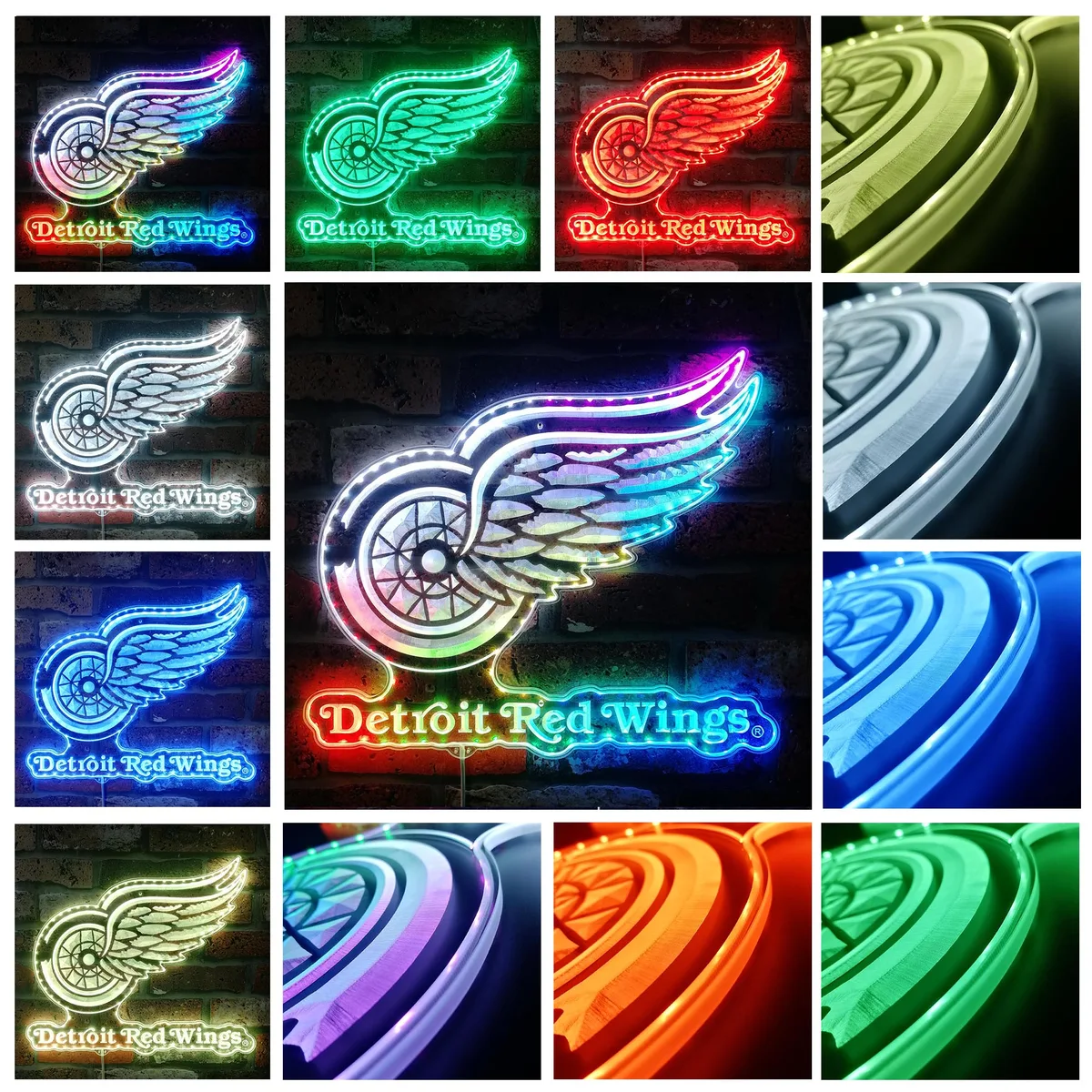 Detroit Red Wings Logo RGB LED Sign