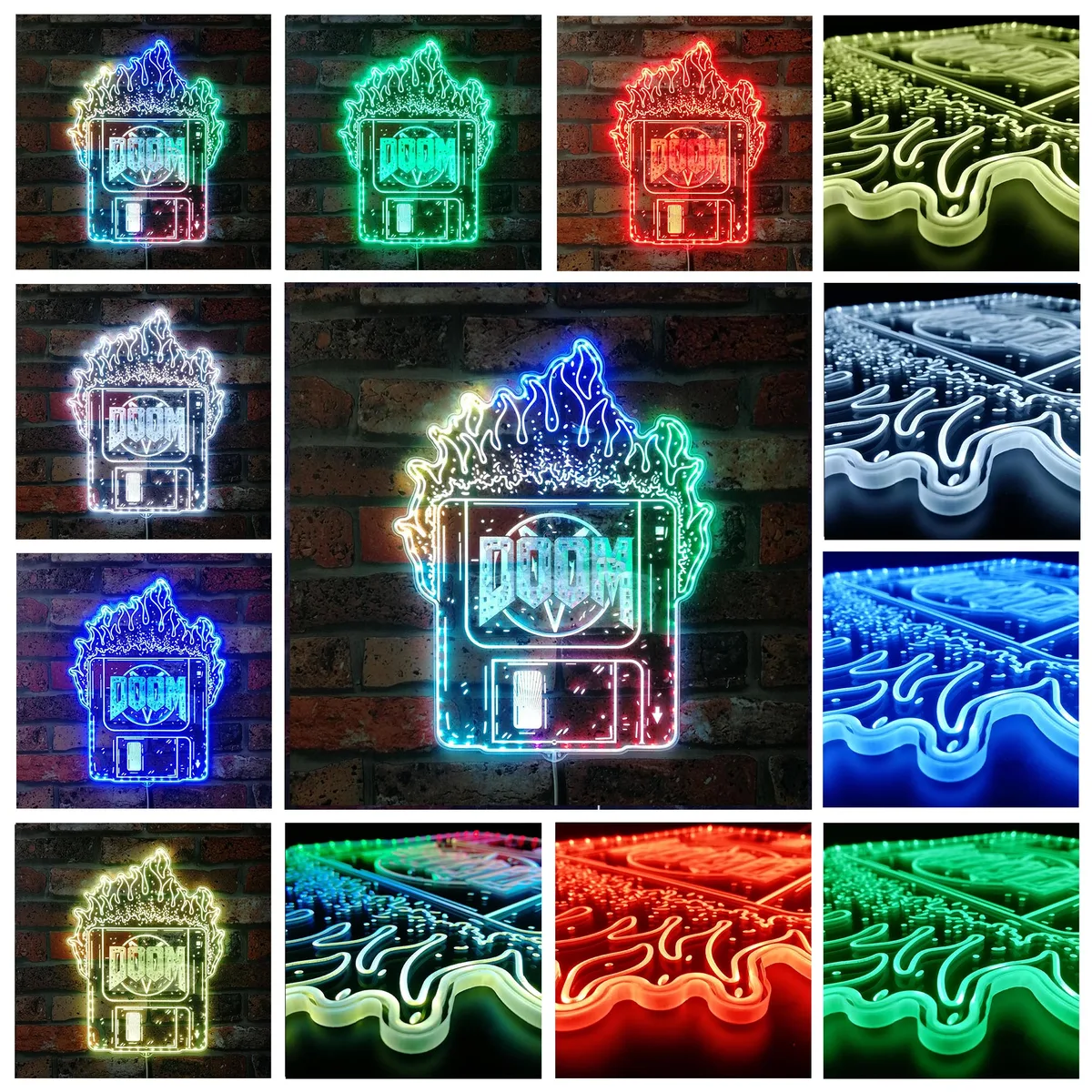 Doom Logo RGB LED Sign
