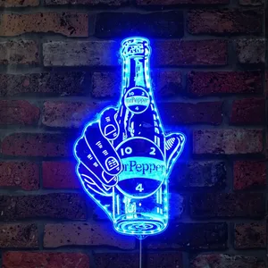 Dr Pepper Bottle in Hand RGB LED Sign
