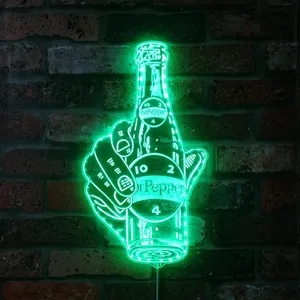 Dr Pepper Bottle in Hand RGB LED Sign