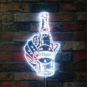 Dr Pepper Bottle in Hand RGB LED Sign