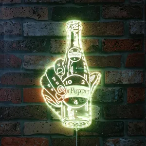Dr Pepper Bottle in Hand RGB LED Sign