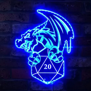 Dungeons and Dragons D20 RGB LED Sign