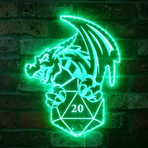 Dungeons and Dragons D20 RGB LED Sign