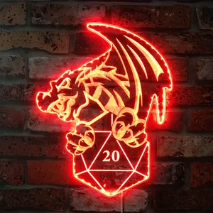Dungeons and Dragons D20 RGB LED Sign